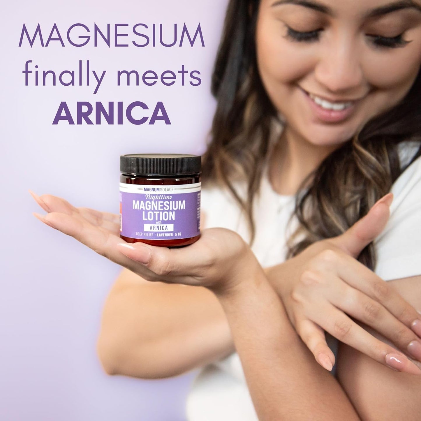 Magnum Solace Nighttime Magnesium Lotion with Arnica ?Highly Concentrated Magnesium for Muscles & Joints ?Apply to Legs or Feet Before Bed ?Skin-Friendly