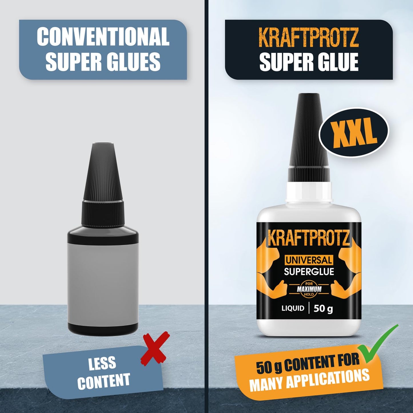 Super Glue XXL Value Size (1.76oz) All Purpose Liquid Adhesive for Plastic ?Bonds Wood, Metal, Rubber, Ceramic & Leather ?Industrial Strength Bonding