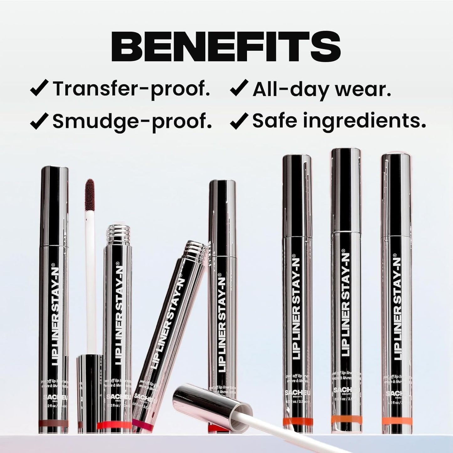 Sacheu Lip Liner STAY-N Peel Off Lip Stain ?Long Lasting Waterproof Lip Tint with Hyaluronic Acid & Vitamin E ?Transfer Proof Matte Finish, Vegan & Cruelty-Free (p-INKED)