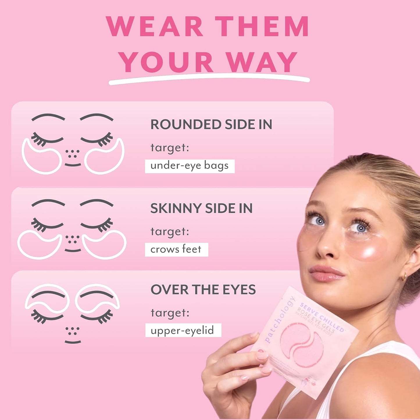Patchology Serve Chilled Ros?Hydrating Under Eye Patches ?Hyaluronic Acid & Antioxidant-Infused Eye Masks to Reduce Dark Circles, Puffiness & Fine Lines - Ideal Skincare Essentials (5 Pairs)