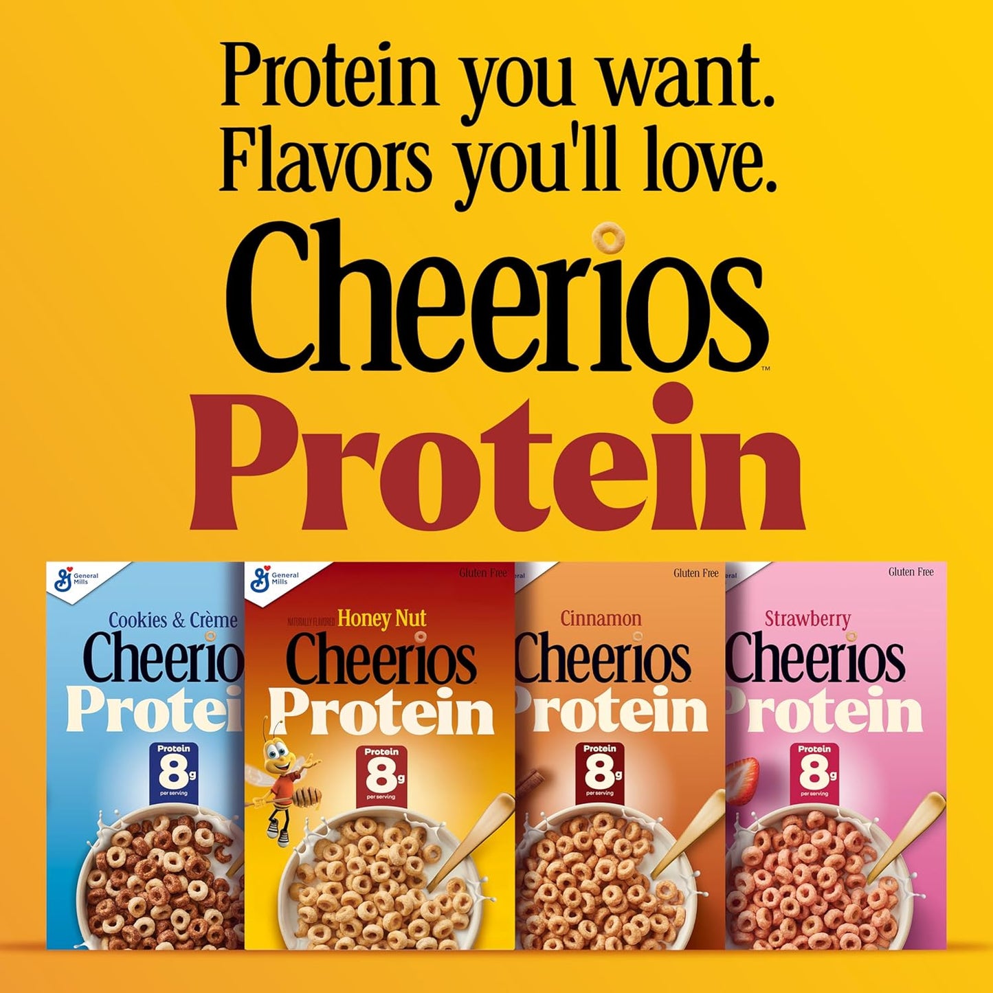 Cheerios Protein Cereal, Cookies and Cr?e, 8g Protein, Family Size, 15 oz