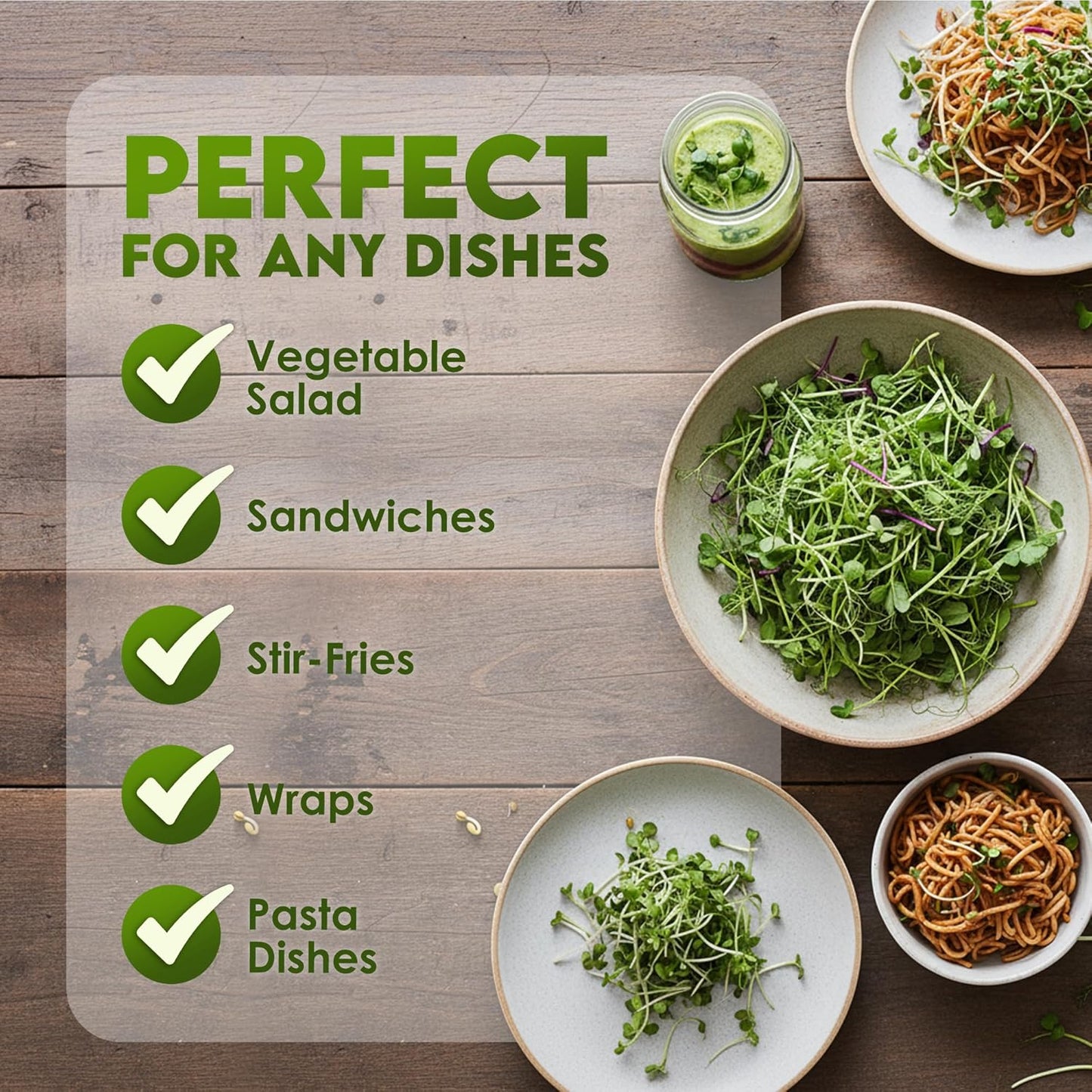Nature Jim? Sprouts Organic Salad Mix ?Non-GMO Microgreen Seeds, Perfect for Growing Nutritious Organic Broccoli, Alfalfa, Radish & Clover Sprouts ?Easy Indoor/Outdoor Home Sprouting Seeds ?1lb