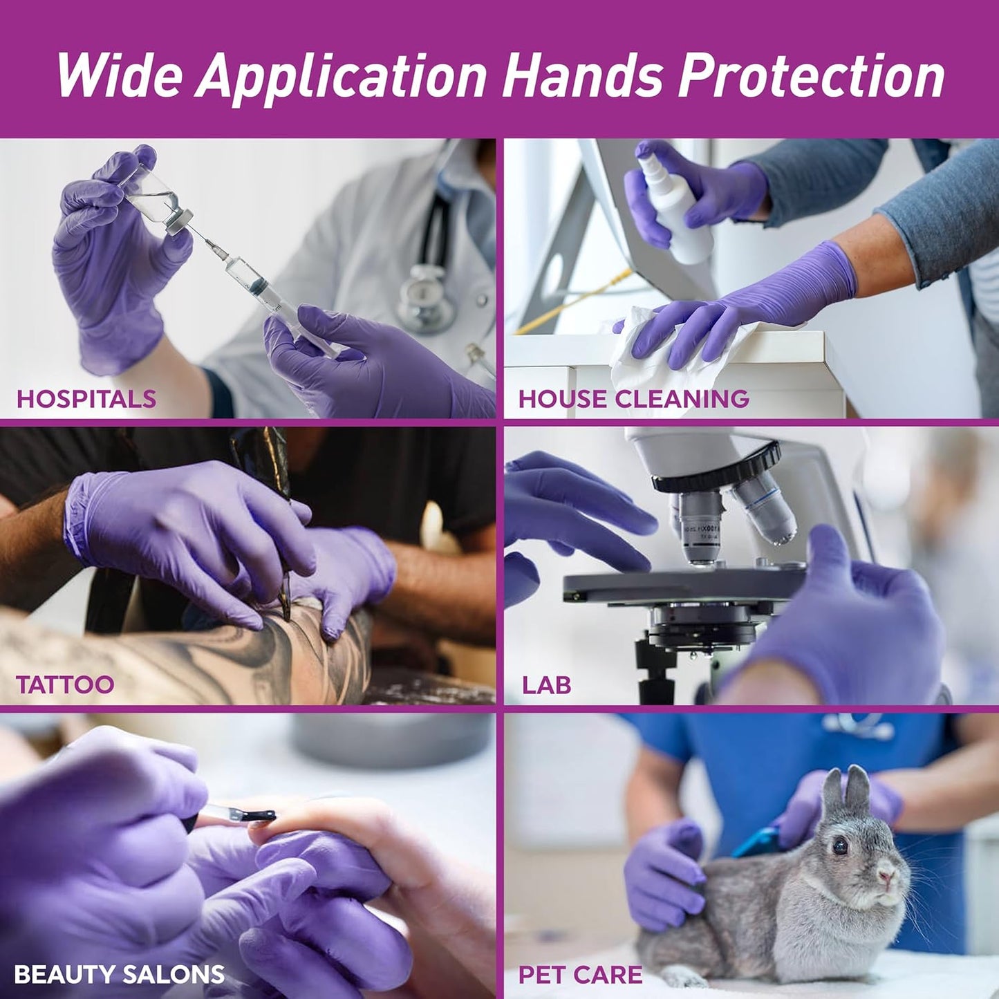 MedPride Powder-Free Nitrile Exam Gloves, Iris Blue, Medium, Box/100