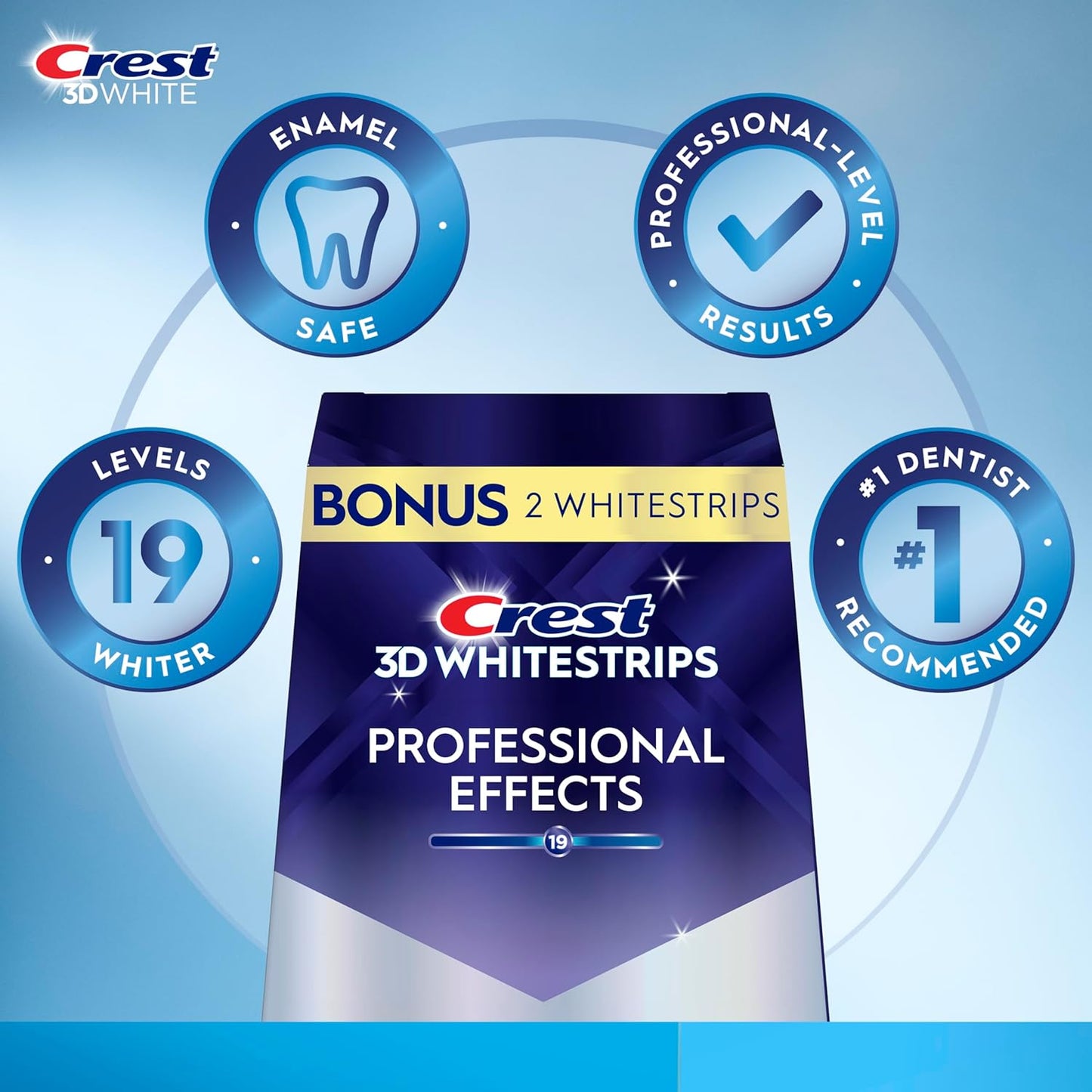 Crest 3D Whitestrips Professional Effects ?Teeth Whitening Kit, 22 Treatments (20 + 2 Bonus), Each with 1 Upper/1Lower, 44 Strips ?Crest 3DWhite Teeth Whitening Strips