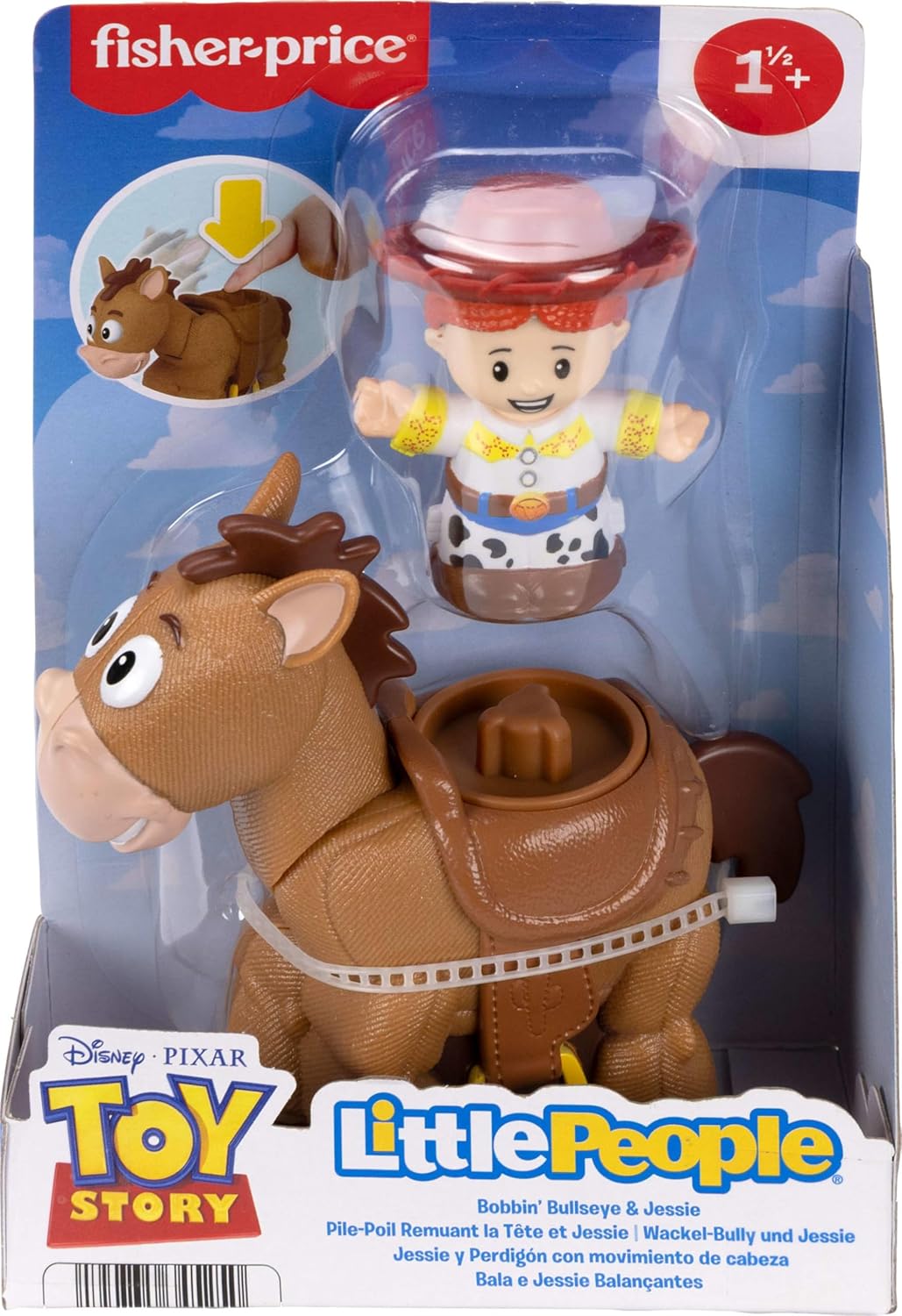 Fisher-Price Little People Toddler Toys Disney Pixar Toy Story Bobbin?Bullseye Horse & Jessie Figures for Pretend Play Kids Ages 18+ Months