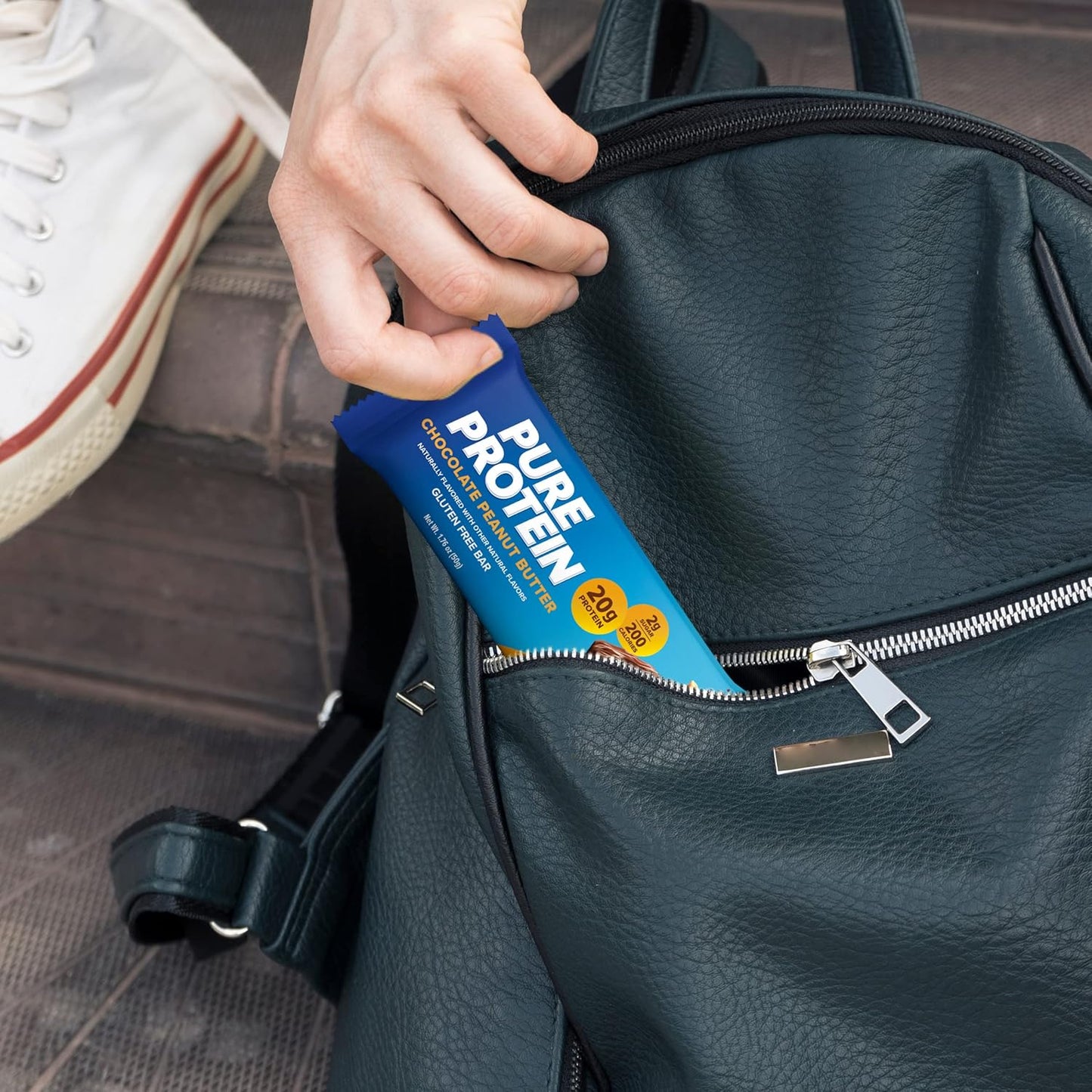 Pure Protein Chocolate Peanut Butter Protein Bars ?20g Protein, 3g Sugar, 190 Calories (12 count) Low Sugar* High Protein Snack - Gluten Free - Perfect for a Healthy Snack
