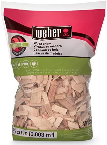 Weber Apple Wood Chips, 2 lb ?Premium BBQ Smoking & Grilling Chips for Subtle, Sweet Apple Flavor ?Ideal for Beef, Lamb, Poultry, Pork & Fish