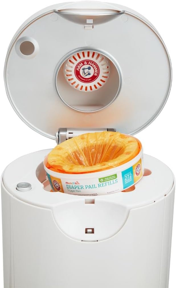 Munchkin?Arm & Hammer Diaper Pail Refill Rings, Holds up to 544 Newborn Diapers, 2 Pack