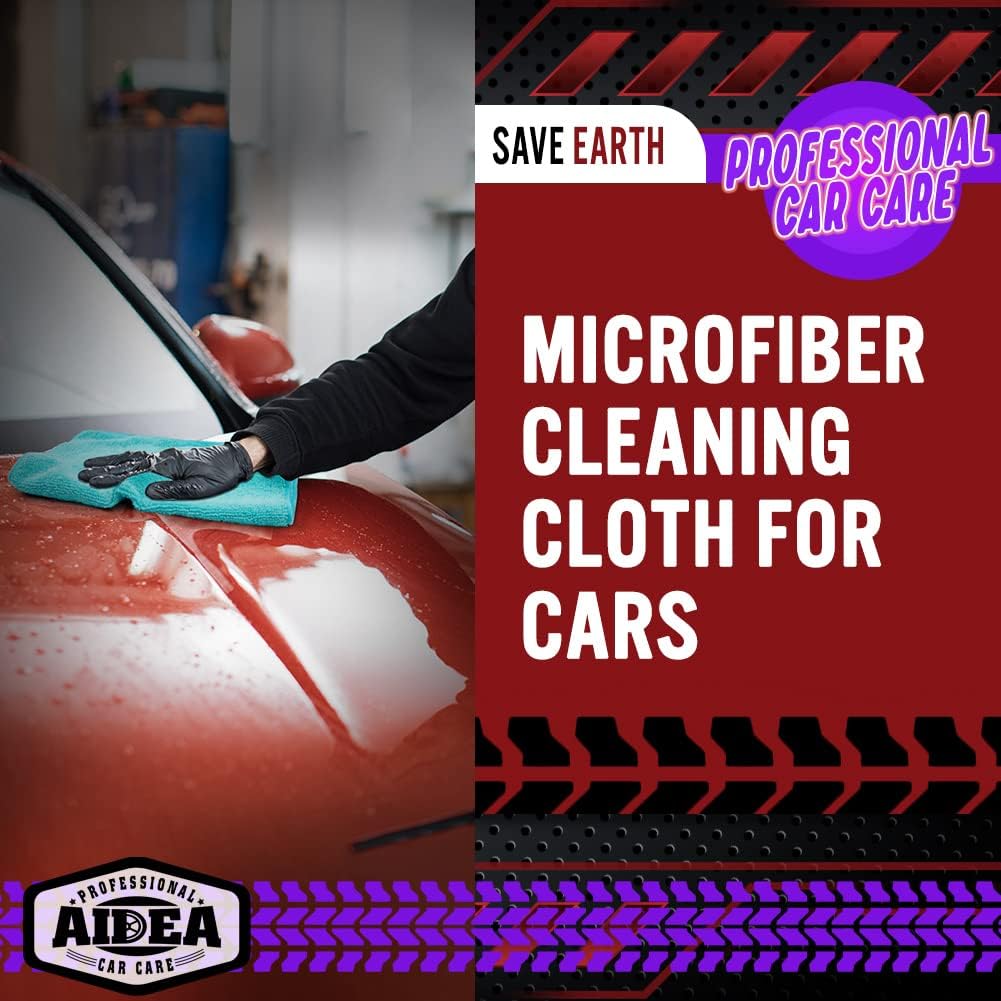 AIDEA Microfiber Cleaning Cloth, 50PK, Microfiber Towels for Cars, Premium Wash Cloths, Dusting Cloth Cleaning Rags, Absorbent Towels for SUVs, House, Kitchen, Window, Cleaning Supplies12?2"