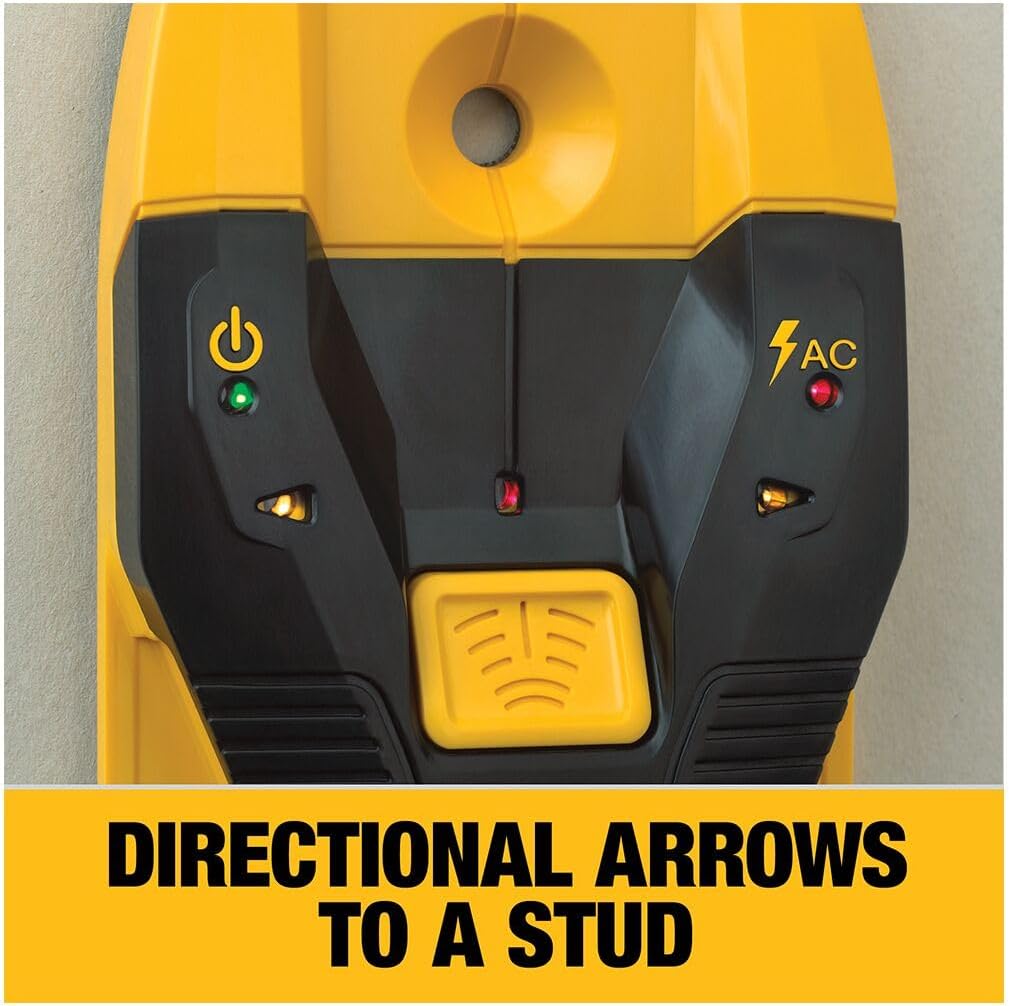 DEWALT Stud Finder, 3/4? Locate Framing Studs Efficiently with LED Arrows, Ideal for Wood and Metal, AAA Batteries Included (DW0100)