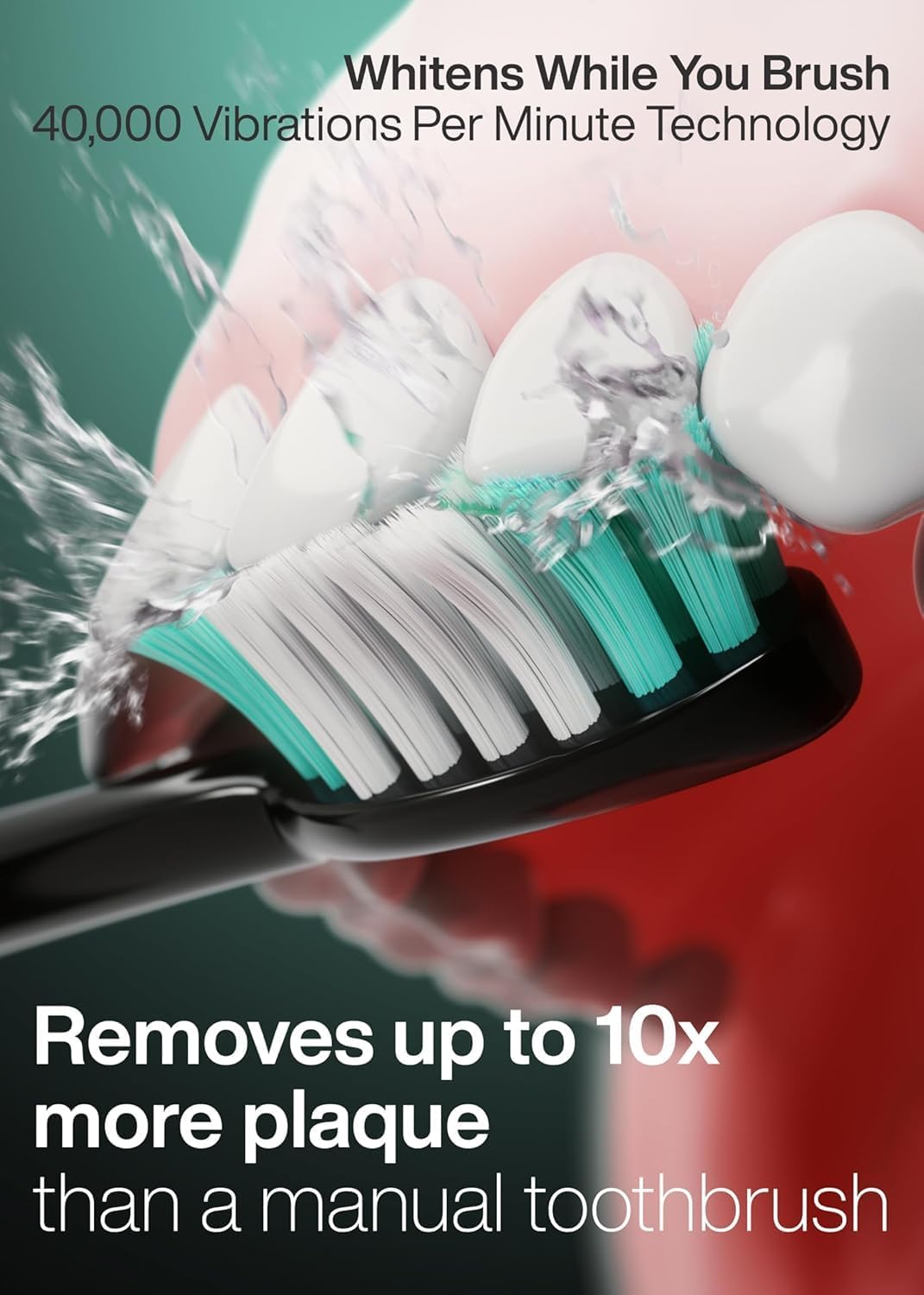Aquasonic Black Series Ultra Whitening Toothbrush ?ADA Accepted Electric Toothbrush- 8 Brush Heads & Travel Case ?40,000 VPM Electric Motor & Wireless Charging - 4 Modes w Smart Timer