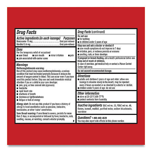Cepacol Extra Strength Sore Throat Lozenge, Cherry, 16/Box, 24 Boxes/Carton