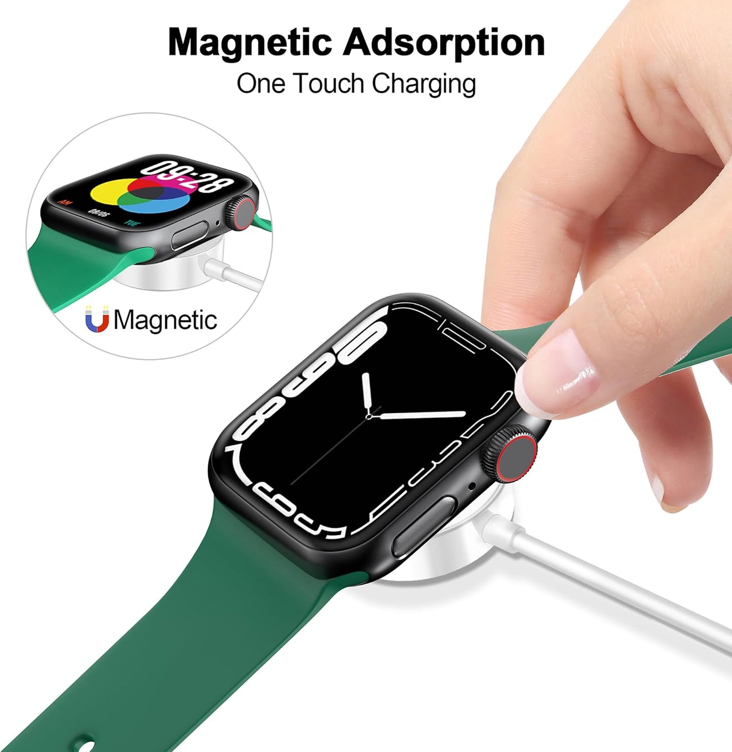 ???????? ???????????????? Magnetic Charging Cable for Apple Watch Charger,[USB C Port] Wireless Charging Cable Compatible with iWatch Series Ultra/10/9/8/7/6/SE/SE2/5/4/3/2[3.3FT/1M]-White
