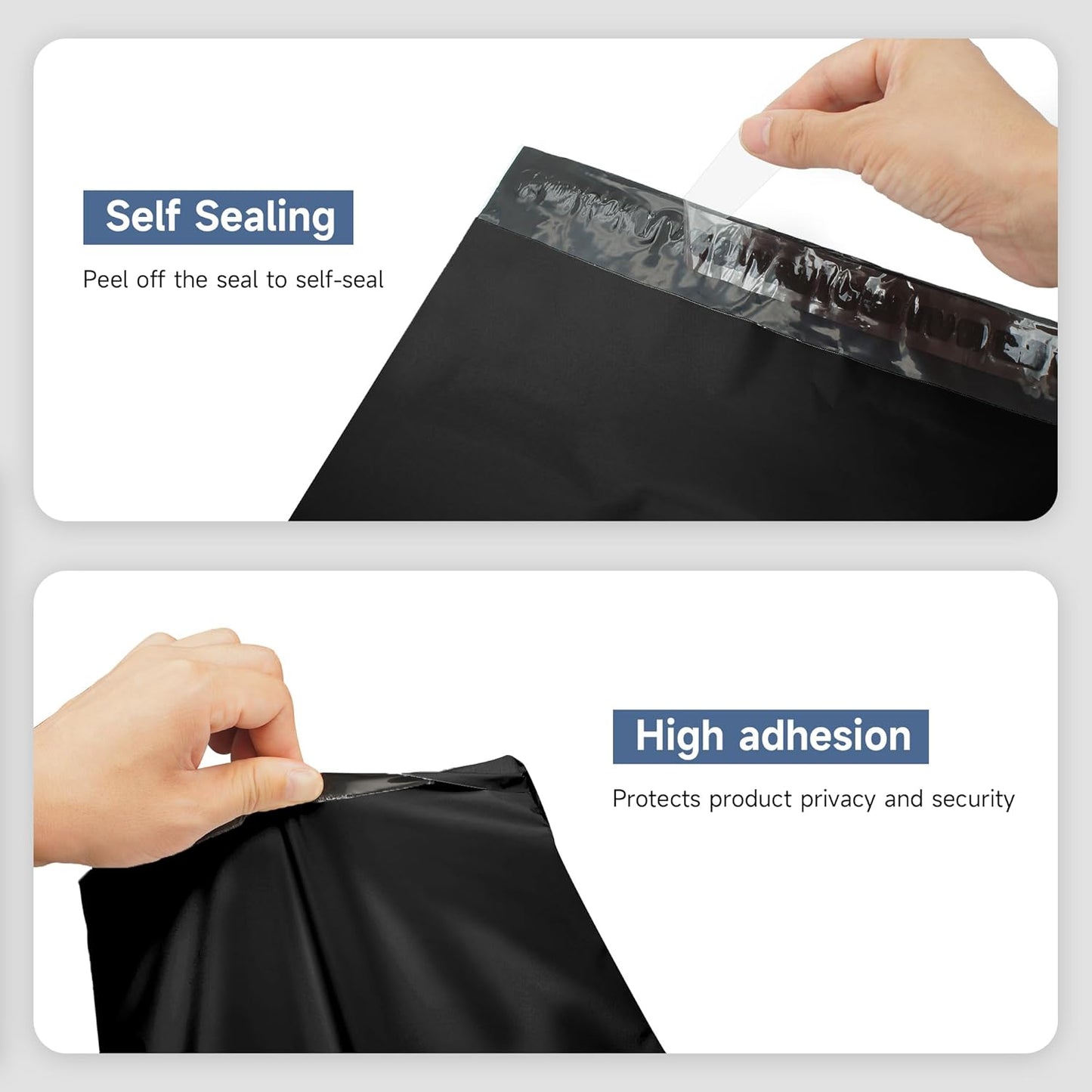 KKBESTPACK 100 Large Poly Mailers 10x13 Shipping Bags for Small Business ?Self Sealing Package Envelopes (10 x 13 Pack of 100, Black)