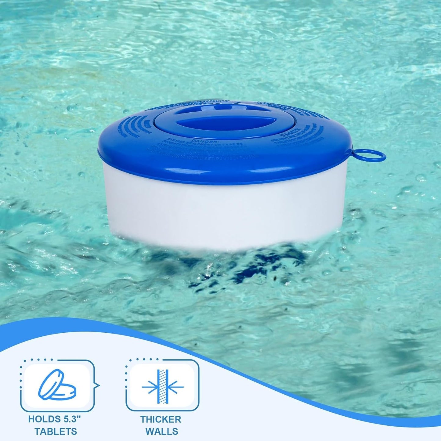 Pool Chlorine Floater for Pools Fits 3" Tablets,7" Diameter Chlorine Tablet Floater with Adjustable Flow Vents Balanced Chemical Dispenser for hot tub/Spa(Collapsible)