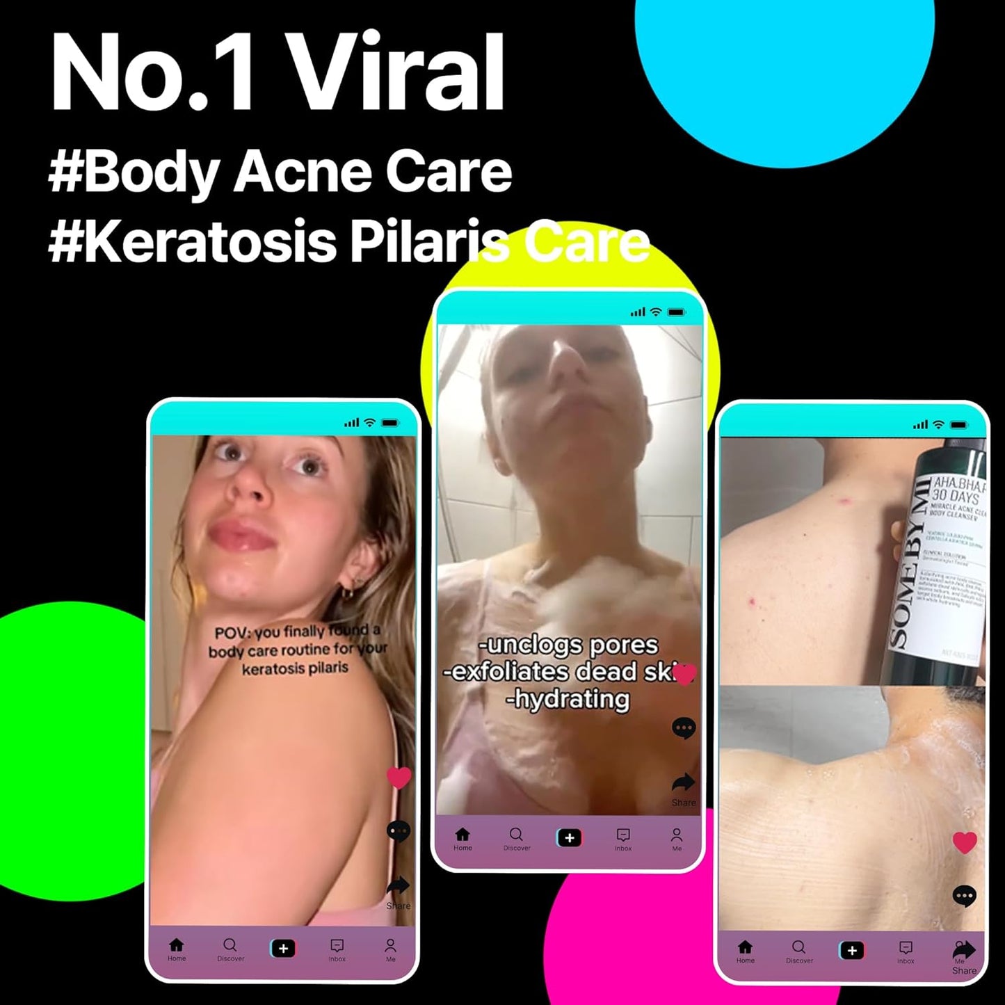 SOME BY MI AHA BHA PHA 30 Days Miracle Acne Clear Body Cleanser 13.5oz ?Salicylic Acid & Tea Tree Acne Body Wash ?Deep Cleansing, Sulfate & Paraben Free Korean Skin care
