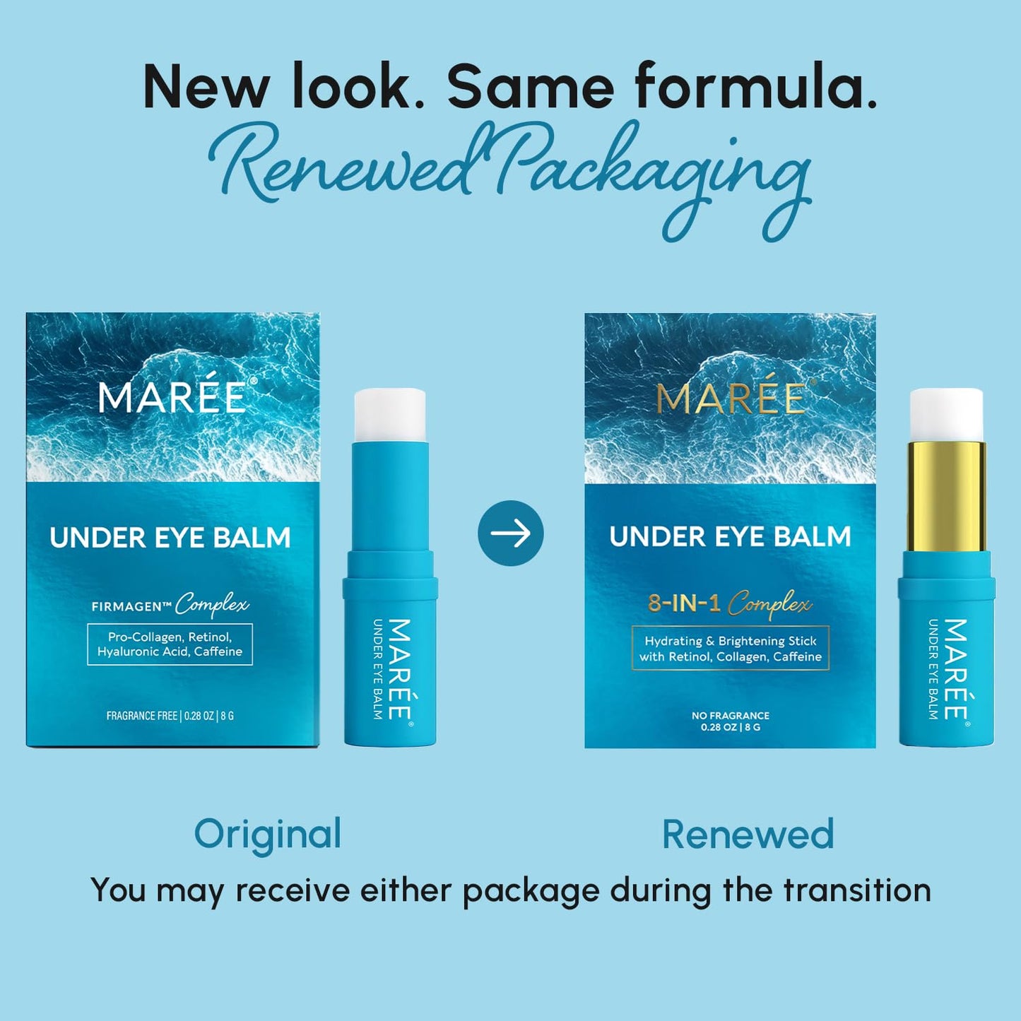 MAREE Under Eye Balm Stick Hydrating ?Retinol Caffeine Under Eye Brightener Stick for Older Women ?Collagen Undereye Cream for Dark Circles & Wrinkles ?Skin Care Treatment Moisturizer