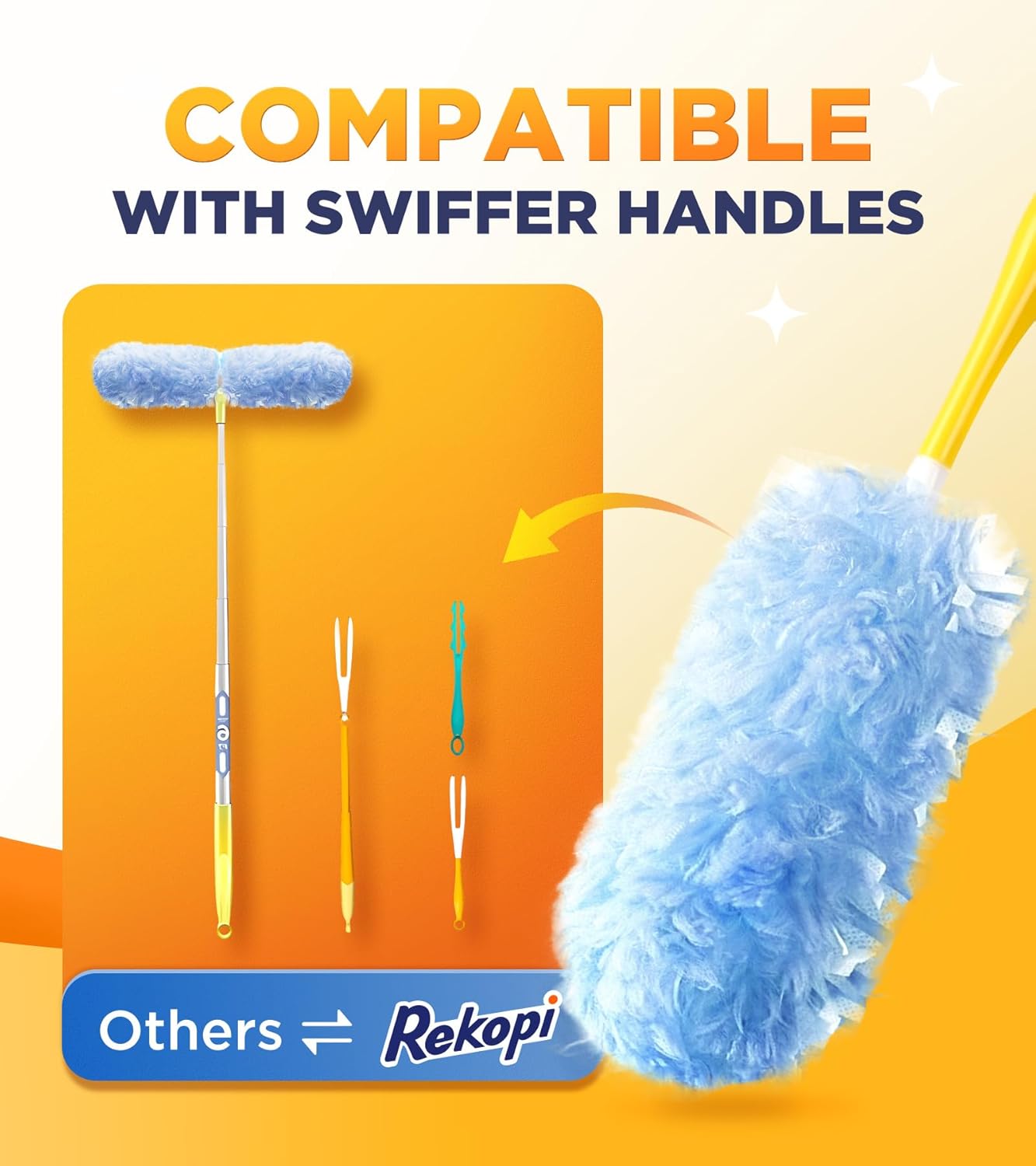 Heavy Duty Duster Refills for Swiffer Duster, 20 Count Duster Refills with 1 Handle, Multisurface 360?Dusters with 4X Microfibers, Unscented Disposable Dusters for Cleaning