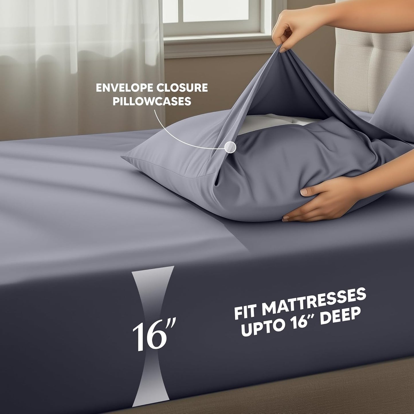 Utopia Bedding Queen Size Sheet Set ?4 Piece Bed Sheets, Soft and Breathable Microfiber, Includes 1 Fitted Sheet, 1 Flat Sheet and 2 Pillowcases ?Oeko Tex (Grey)