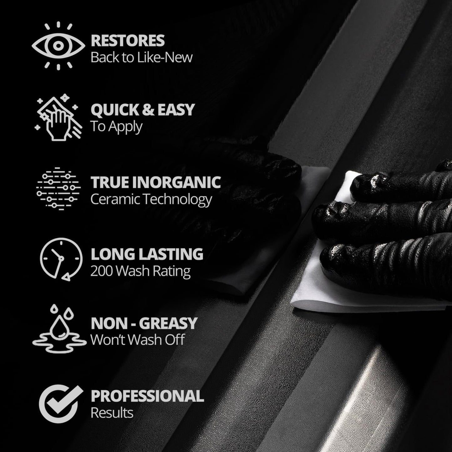CERAKOTE?Ceramic Trim Coat Kit - Quick Plastic Trim Restorer - Ceramic Coating Guaranteed Restoration to Last Over 200 Washes ?A Ceramic Coating, Not a Dressing