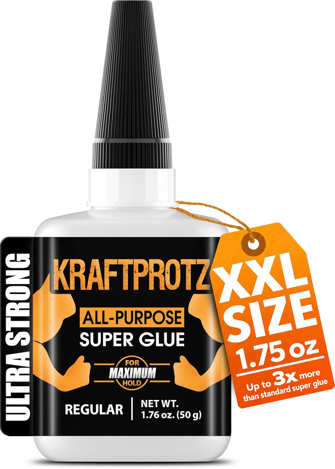 Super Glue XXL Value Size (1.76oz) All Purpose Liquid Adhesive for Plastic ?Bonds Wood, Metal, Rubber, Ceramic & Leather ?Industrial Strength Bonding