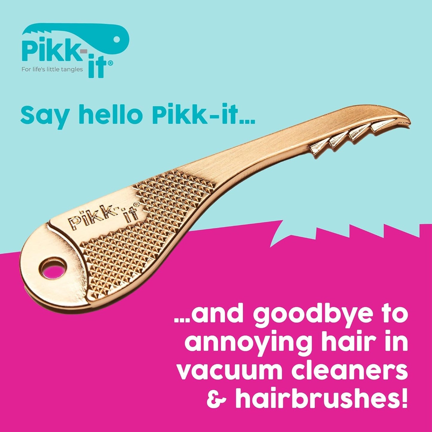 Pikk-it Vacuum Hair Brush Cleaner Tool ?Removes Tangled Hair from Vacuums & Hairbrushes | Pet & Human Hair Removal Comb Rake | Improves Vacuum Cleaning Power (Single/Twin Pack) (1)