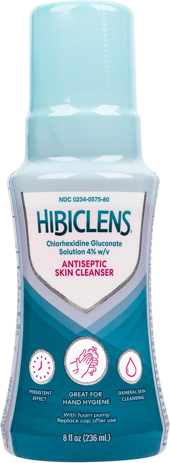 Hibiclens ?Antimicrobial and Antiseptic Soap and Skin Cleanser ?8 oz with Foaming Pump ?for Home and Hospital ?4% CHG