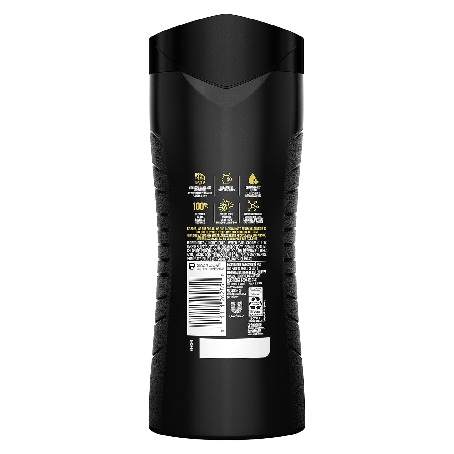AXE Body Wash Apollo 4 Count for Long Lasting Freshness Sage & Cedarwood Men's Body Wash with Odor-Busting Prebiotics 16 oz
