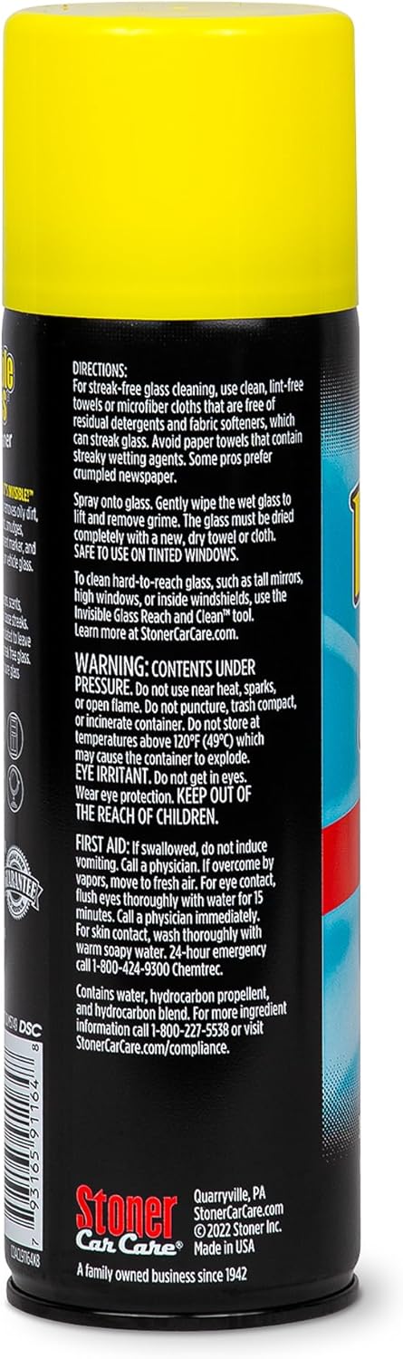 Invisible Glass 91164-2PK Premium Aerosol Glass Cleaner Spray for Car Windshields and Windows, Automotive and Home Window Cleaner, Streak-Free, Ammonia-Free, Tint-Safe ?19 oz (Pack of 2)