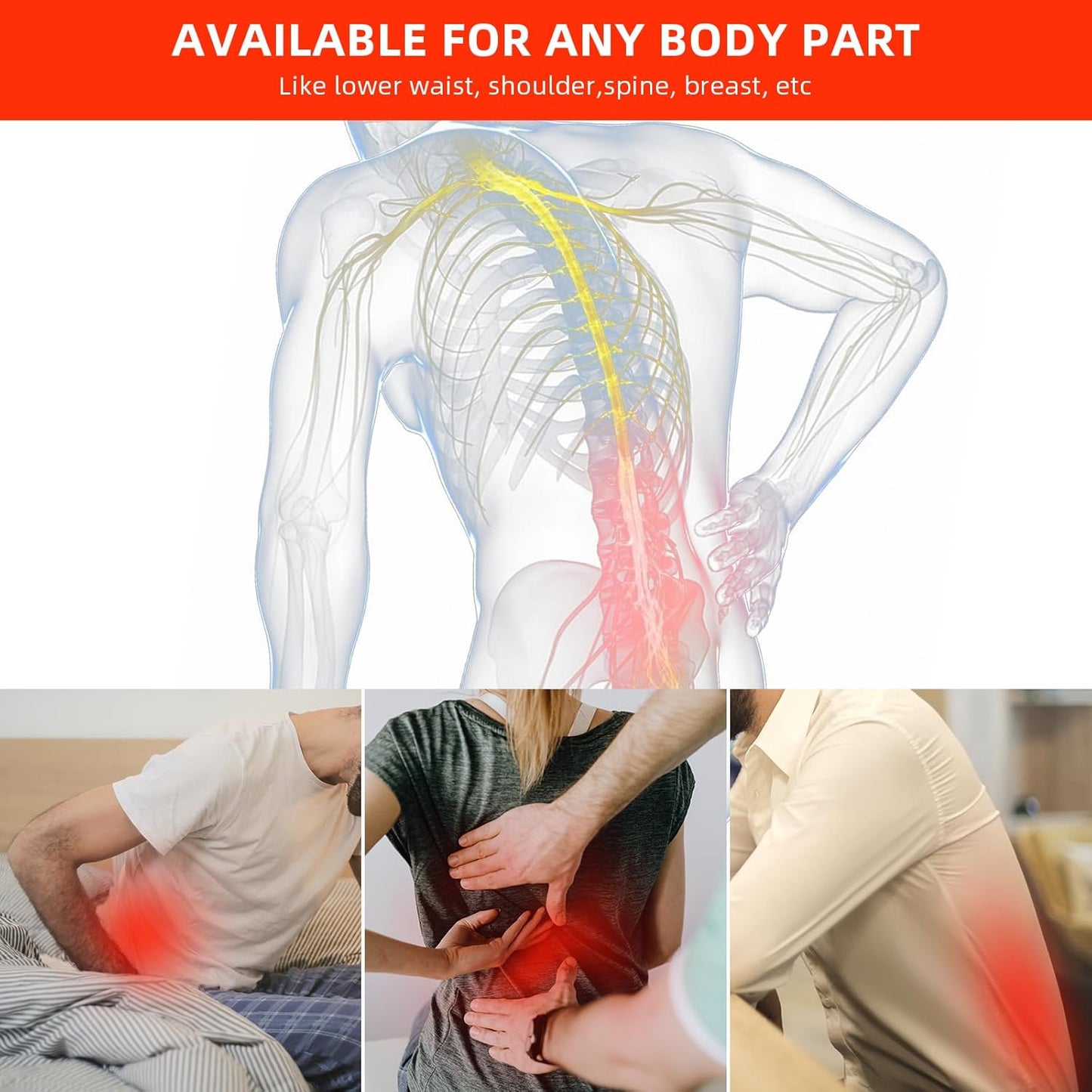 Red Light Therapy Infrared Light Therapy Pad for Body Pain NIR Deep Therapy for Back Knee Hands Feet Relief Portable 660nm 850nm Home Heating Light Therapy Wrap Belt Gift for Women Men