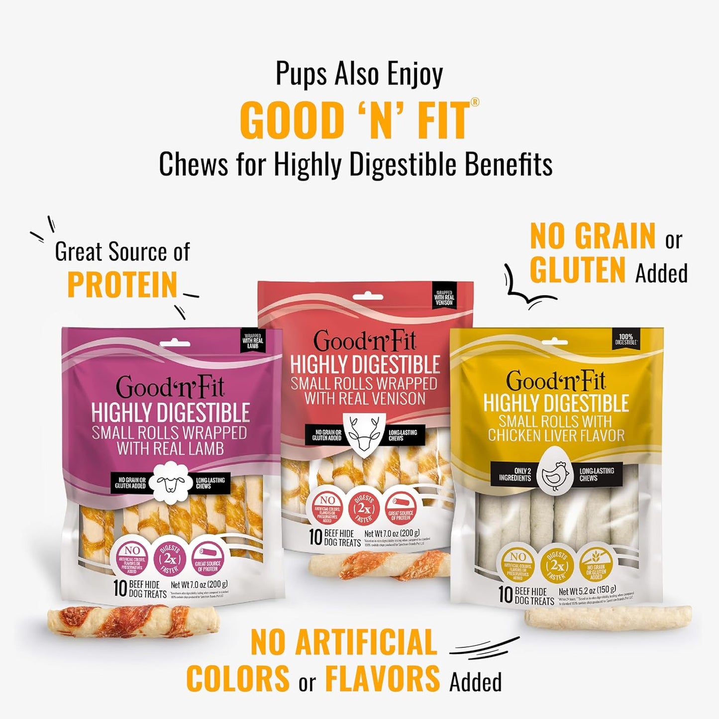Good ??Fun Triple Flavor Kabobs Chews for All Dogs, 24 Ounces, Treat Your Dog to Long-Lasting Chews Made from Beef Hide, Real Chicken, Pork Hide, Duck and Chicken Liver