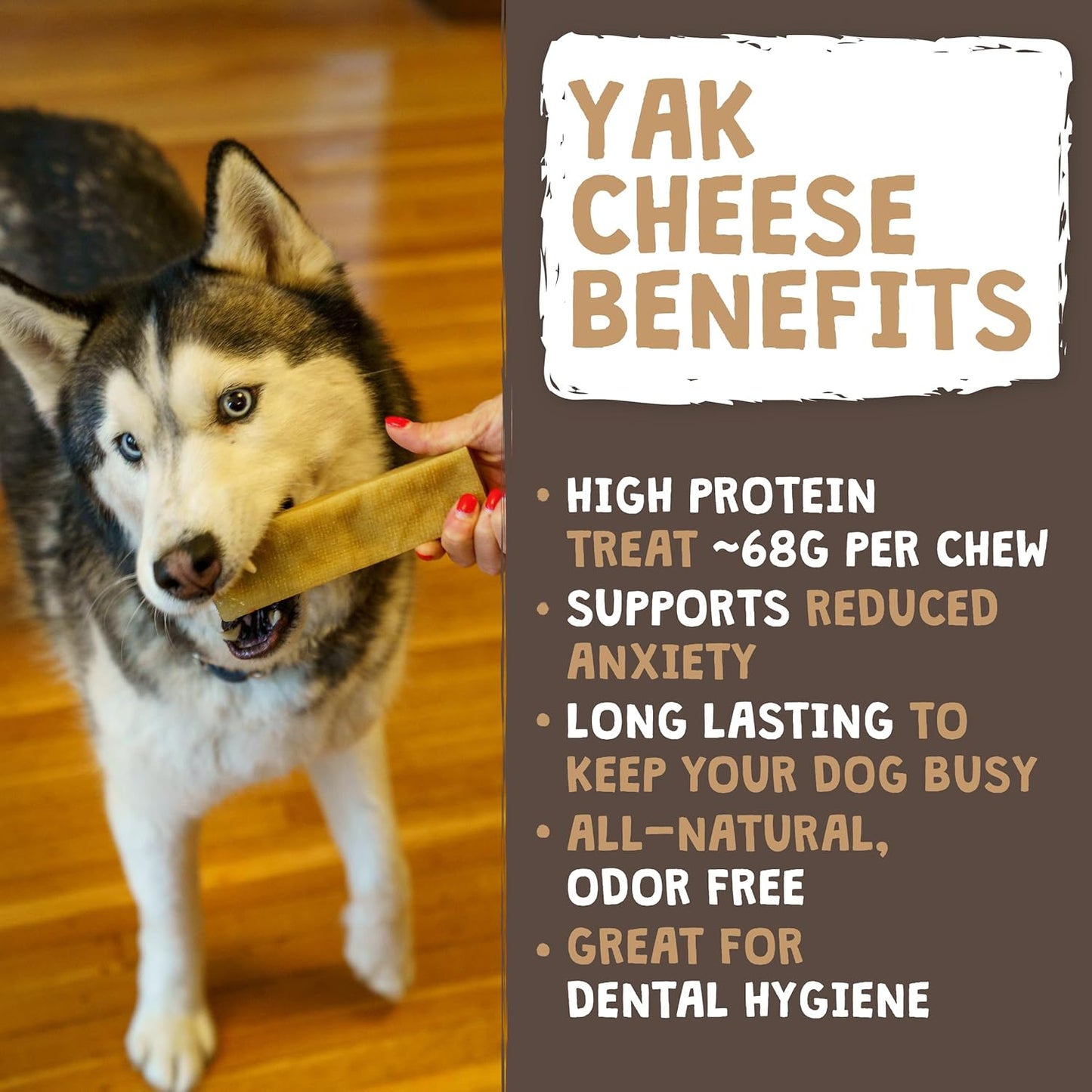 Mighty Paw Yak Cheese Dog Chews ?All-Natural Long Lasting Hard Chew for Aggressive Chewers ?High Protein, Odor-Free Dog Treat ?3 Ingredient Natural Yak Chews for Large Dogs ?(4 Pack)