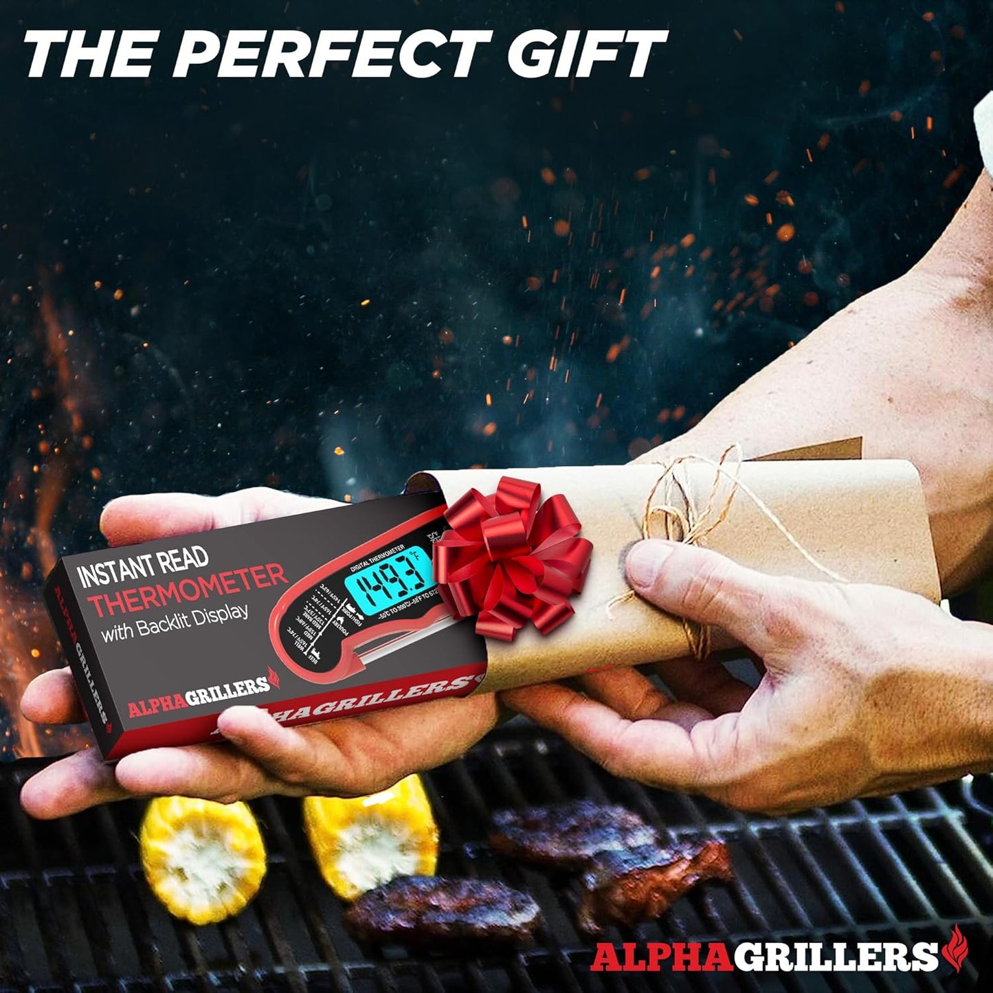 Alpha Grillers Meat Thermometer Digital ?Instant Read Food Thermometer for Cooking & Grilling ?Professional Kitchen Gifts for Men, Dad & Mom