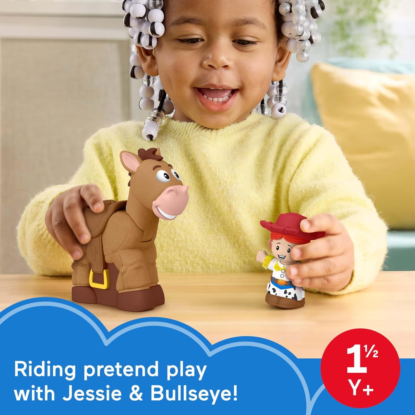 Fisher-Price Little People Toddler Toys Disney Pixar Toy Story Bobbin?Bullseye Horse & Jessie Figures for Pretend Play Kids Ages 18+ Months
