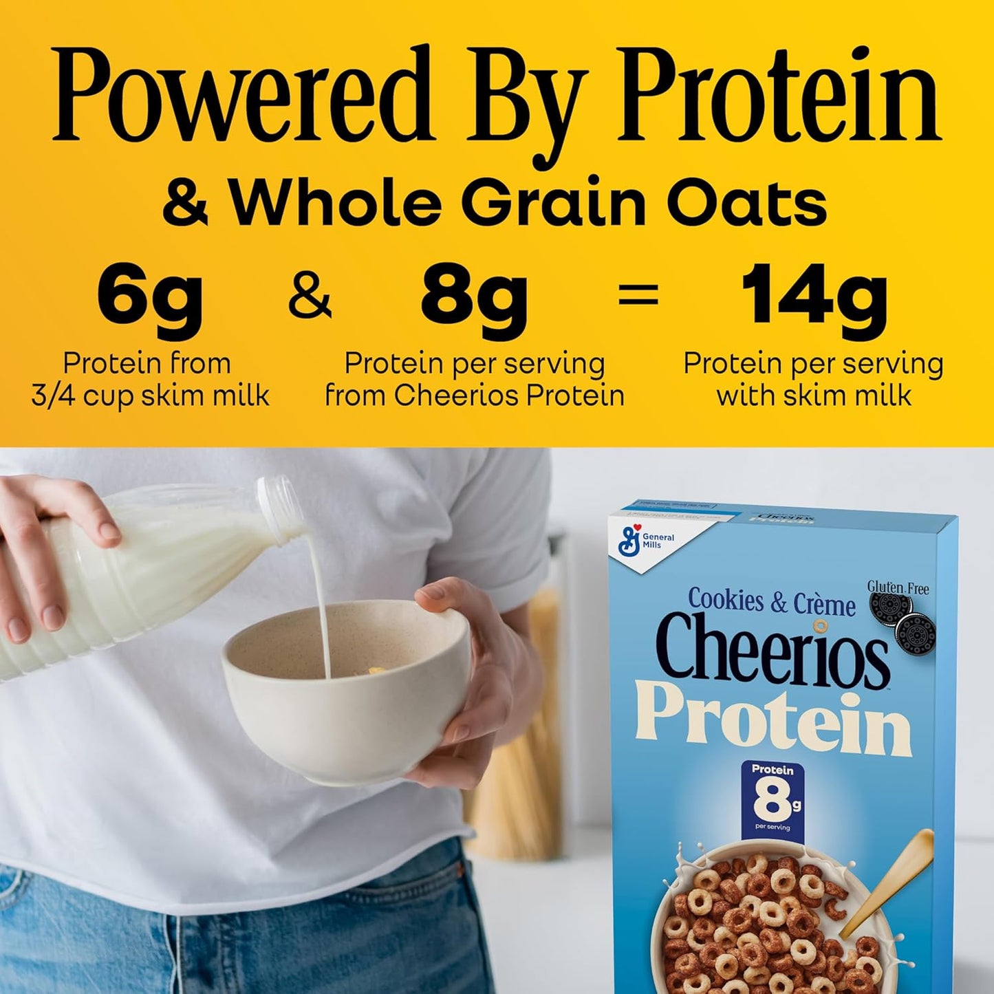 Cheerios Protein Cereal, Cookies and Cr?e, 8g Protein, Family Size, 15 oz
