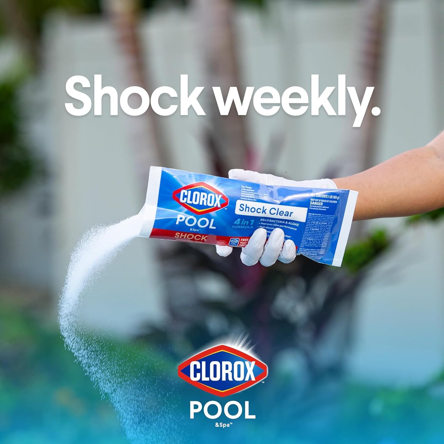 Clorox?Pool&Spa?Shock Clear, for Crystal Clear Swimming Pool Water, Swim-ready in 15 minutes, Suitable for vinyl pools (6-Pack)