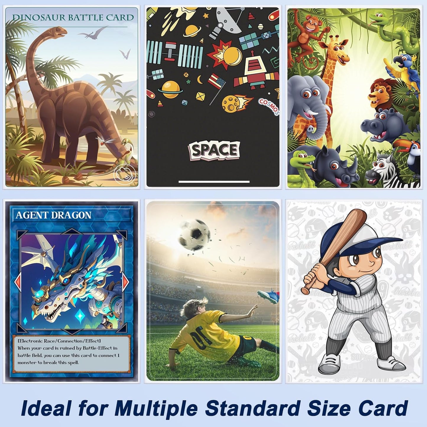 500 Counts Card Sleeves for Trading Cards, Soft Penny Card Sleeves Clear Plastic Card Protectors Fit for Baseball Card, Sports Cards, MTG Game Card Standard Cards