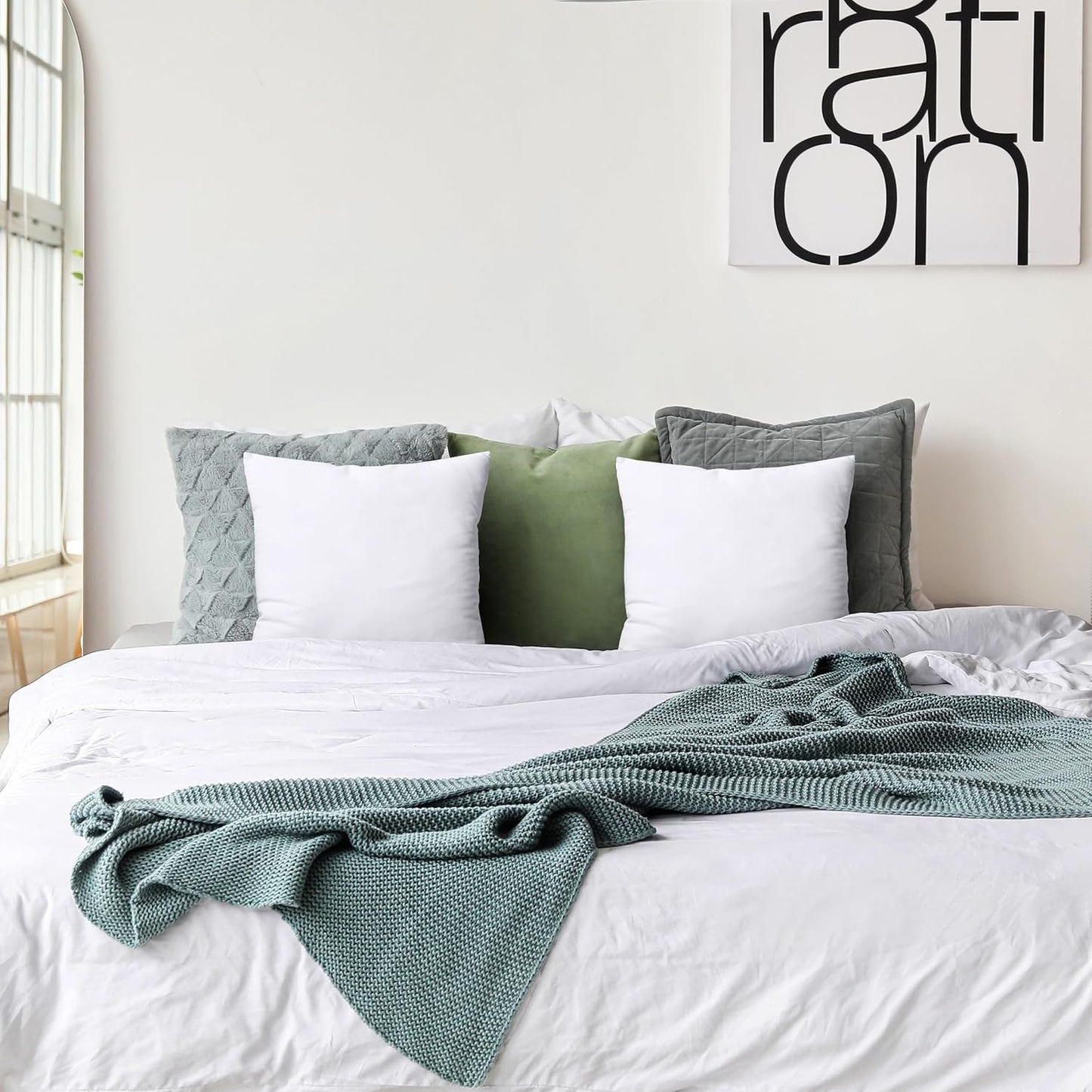Utopia Bedding 18x18 Pillow Inserts, Set of 2, White ?Indoor Decorative Throw Pillows for Bed, Sofa & Couch ?Soft, Supportive & Fluffy Cushion Inserts