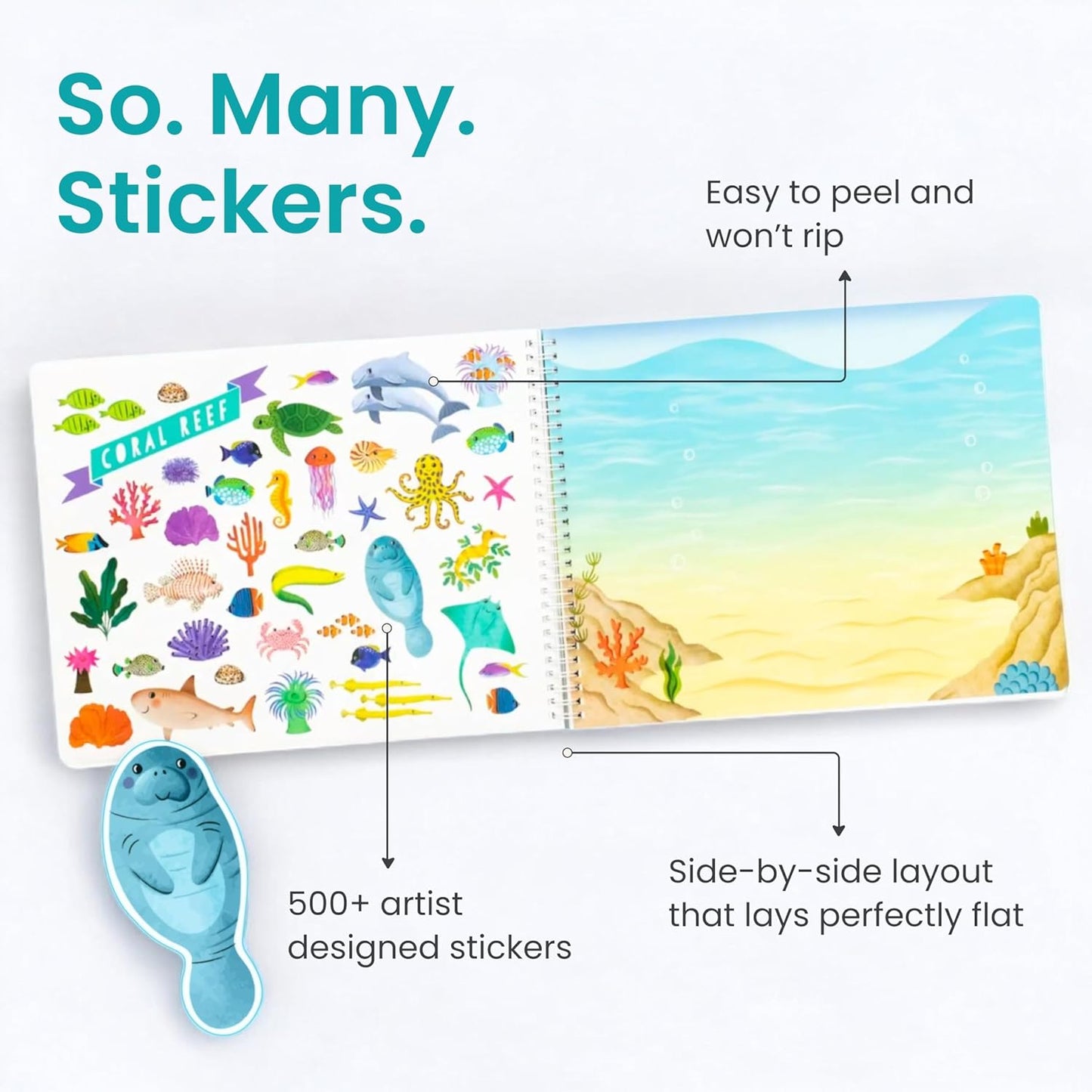 Animals Habitat 500+ Kids Sticker Book by Cupkin Toddler Airplane Travel Activity Coloring and Sticker Book, Road Trip Essentials, 12 Coloring Pages + 12 Scenes for Ages 2? Years