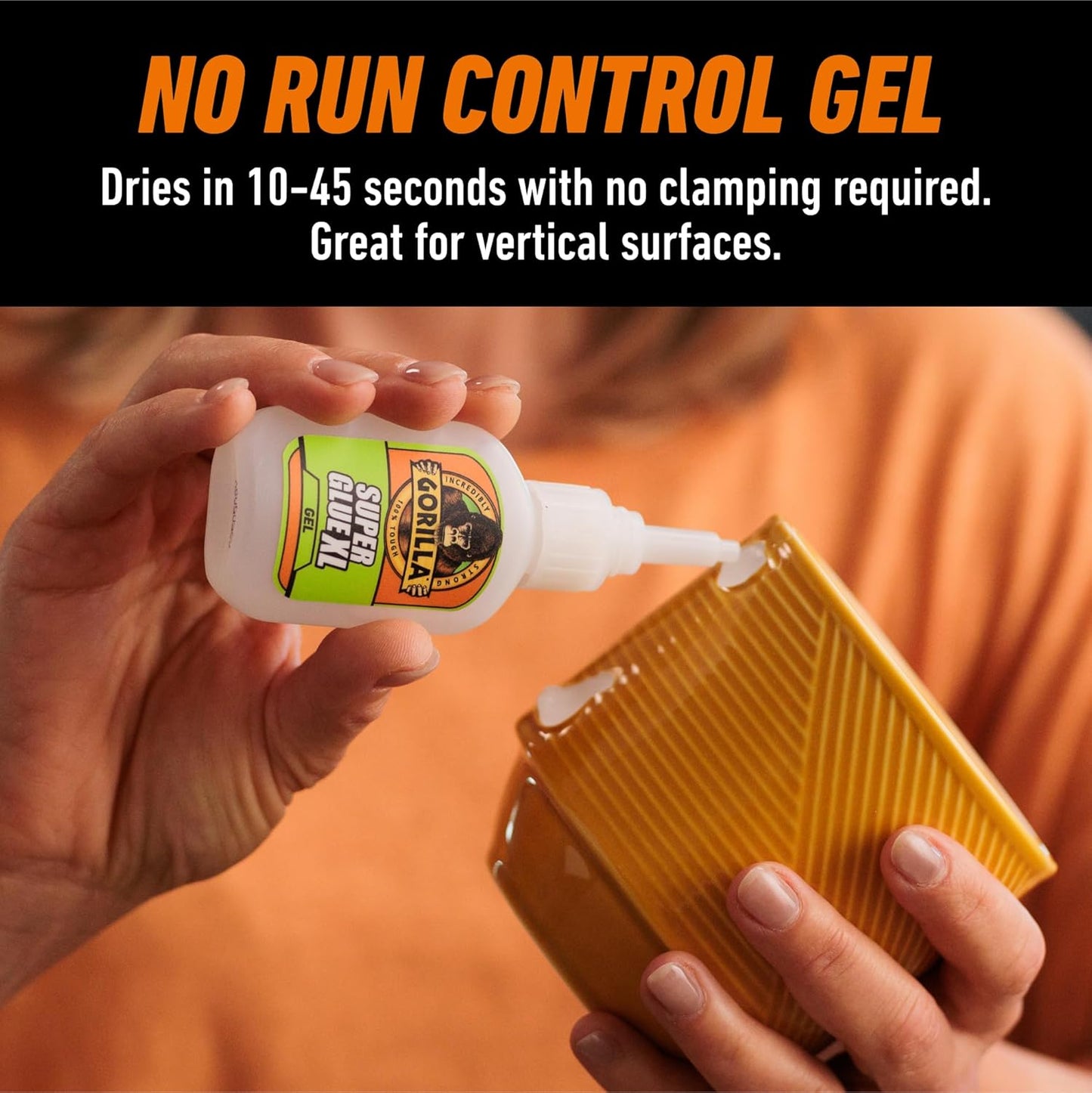 Gorilla Super Glue Gel XL, Clear 25g (Pack of 1) - Fast-Setting, No-Drip Control for Precise All-Purpose Repairs
