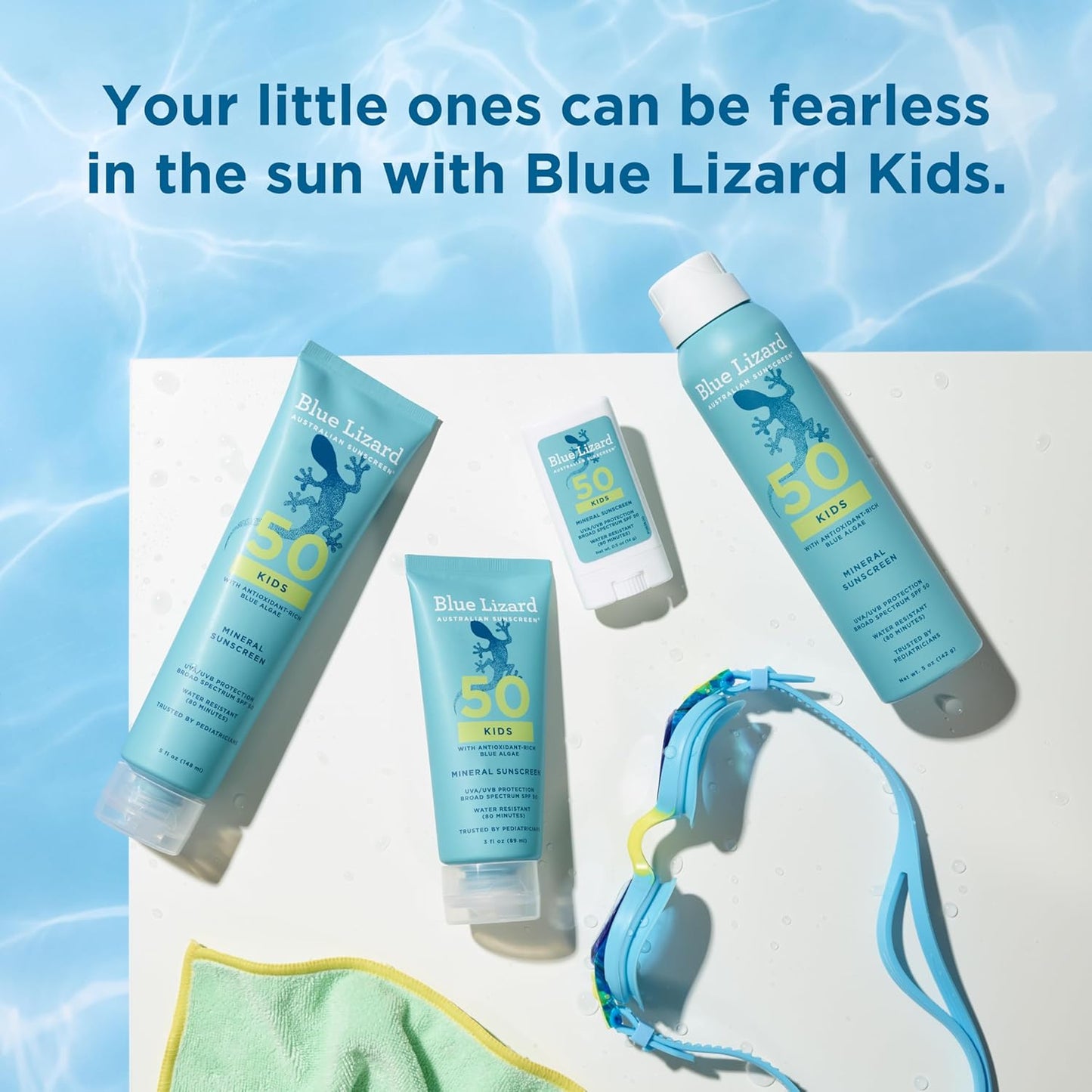 Blue Lizard Kids Mineral SPF 50 Sunscreen Stick, Zinc Oxide, 100% Mineral Actives, Developed for Kids?Sensitive Skin, TSA-Friendly, Vegan, Paraben-free, Fragrance-Free, 0.5 oz