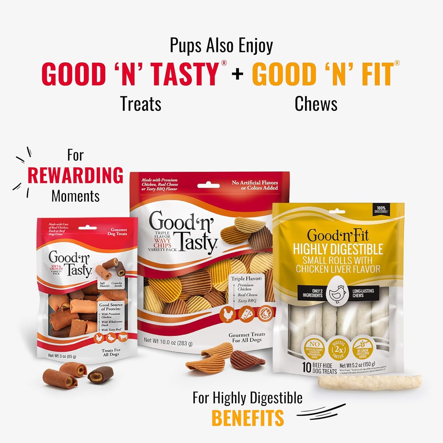 Good ??Fun Triple Flavor Kabobs Chews for All Dogs, 24 Ounces, Treat Your Dog to Long-Lasting Chews Made from Beef Hide, Real Chicken, Pork Hide, Duck and Chicken Liver