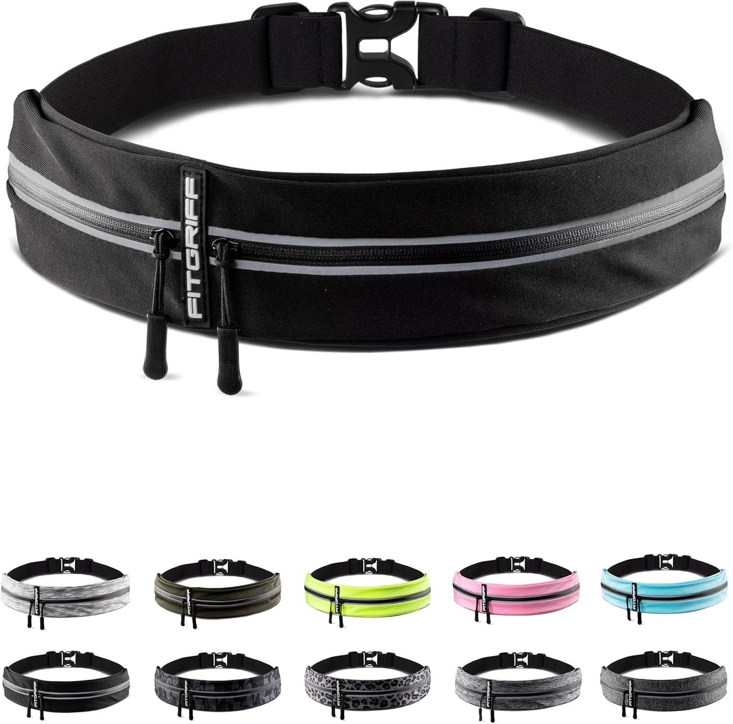 Fitgriff?Running Belt for Men & Women - Secure Jogging Pouch for Phone, Keys & Essentials - For All Cell Phones