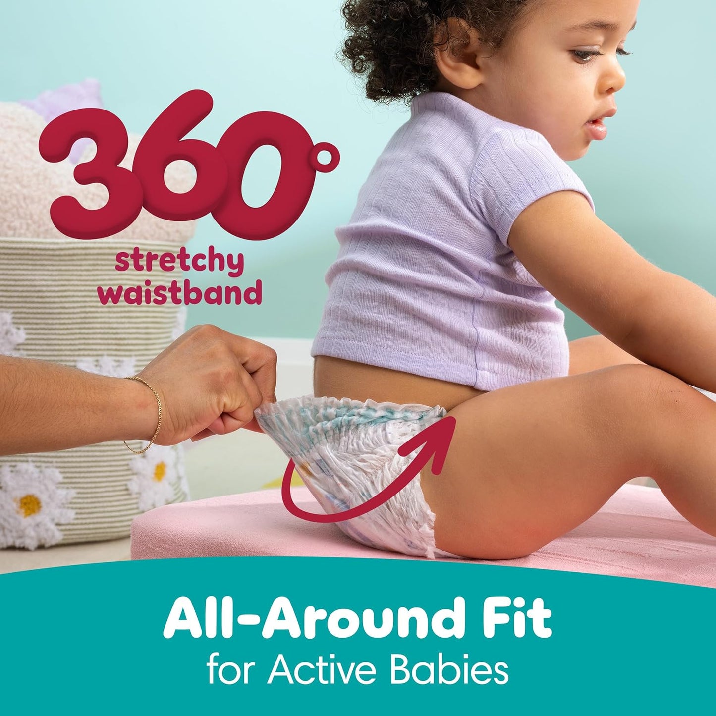 Pampers Diapers - Cruisers 360 - Size 5, 128 Count, Babyproof up to 100% Leakproof Pull-On Diaper