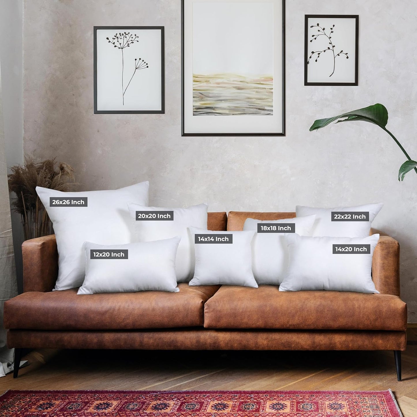 Utopia Bedding Throw Pillows (Set of 4, White) ?18 x 18 Inches Down Alternative Pillows for Bed, Sofa, and Couch - Fluffy Decorative Stuffer Pillow for Indoors & Outdoors