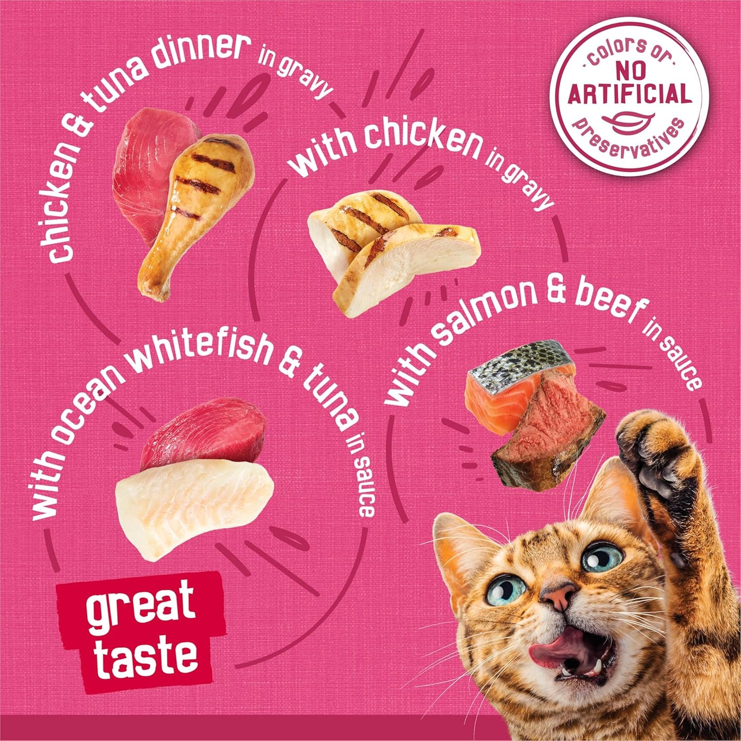 Purina Friskies Gravy Wet Cat Food Variety Pack, Surfin?and Turfin?Prime Filets Favorites - (Pack of 40) 5.5 oz. Cans
