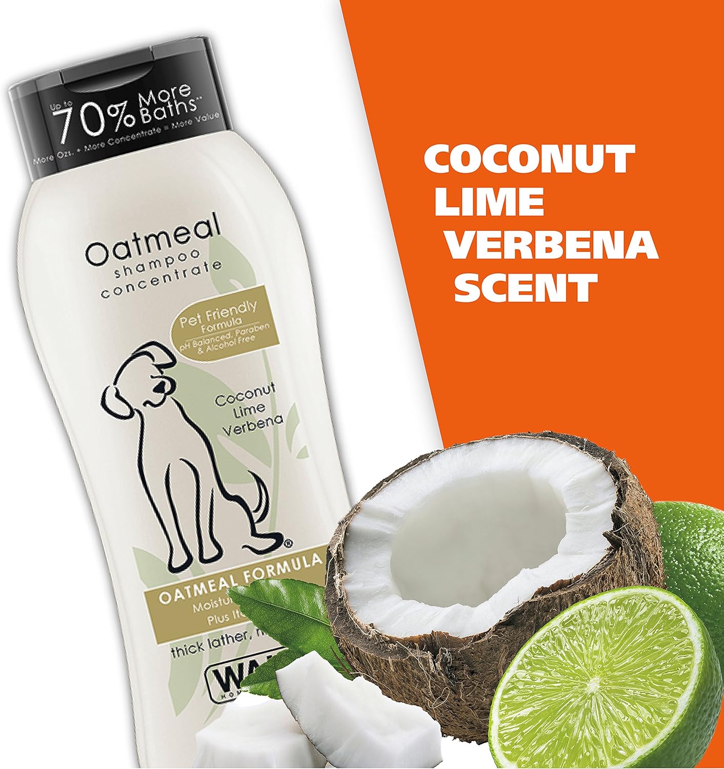 Wahl USA Dry Skin & Itch Relief Pet Shampoo for Dogs ?Oatmeal Formula with Coconut Lime Verbena Scent & Pet Friendly Formula, 24 Oz - Model 820004A